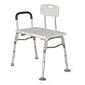 Adjustable bath chair with backrest and armrest on a white background